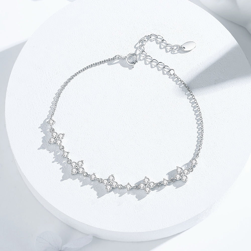 925 Sterling Silver Zircon Mist Minimal Bracelet
