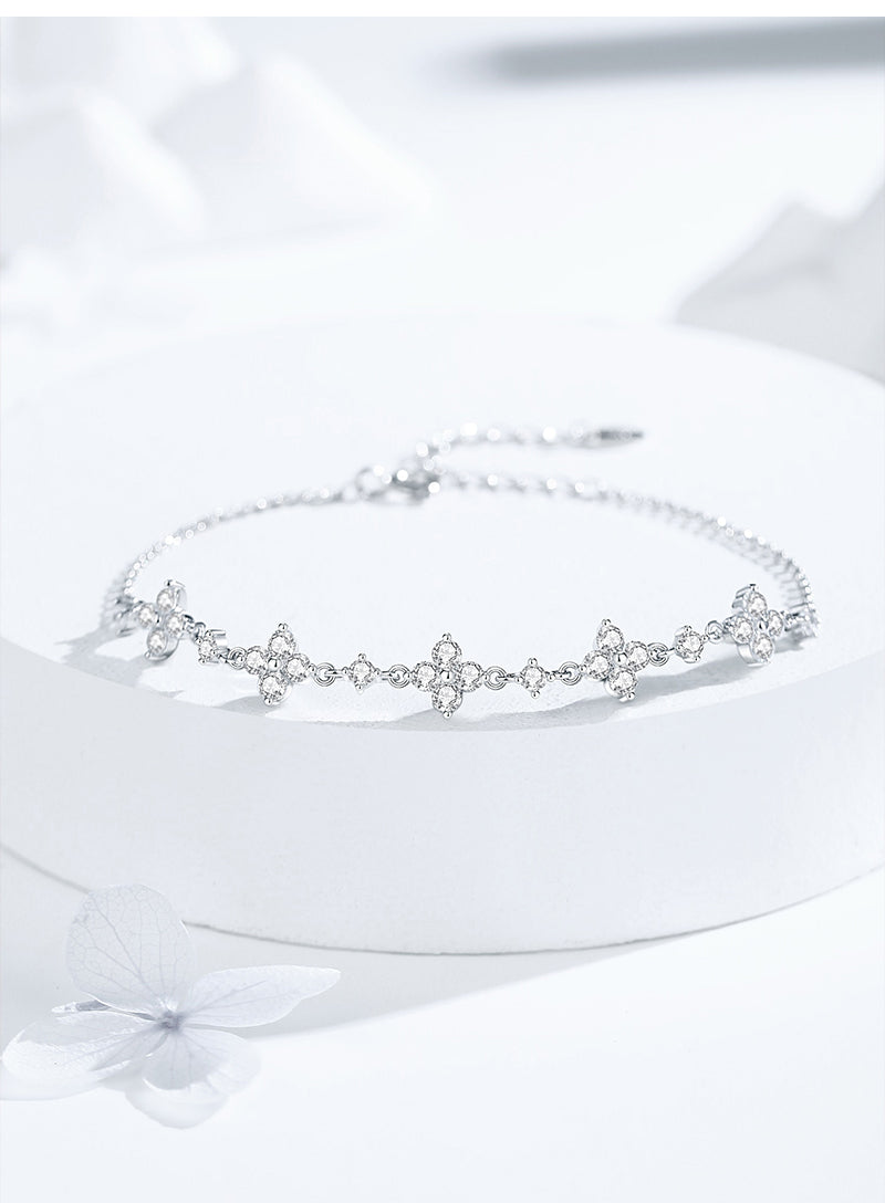 925 Sterling Silver Zircon Mist Minimal Bracelet
