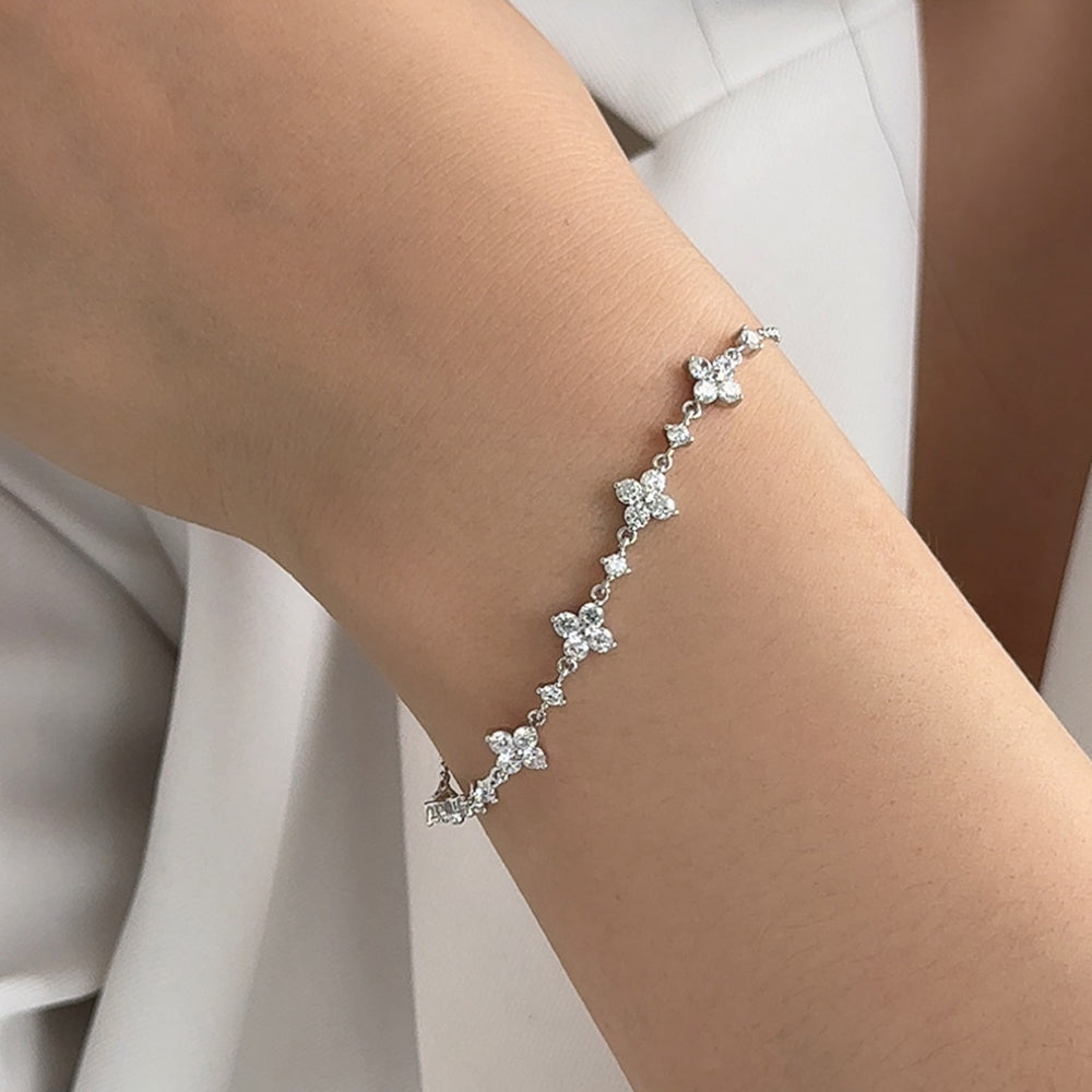 925 Sterling Silver Zircon Mist Minimal Bracelet