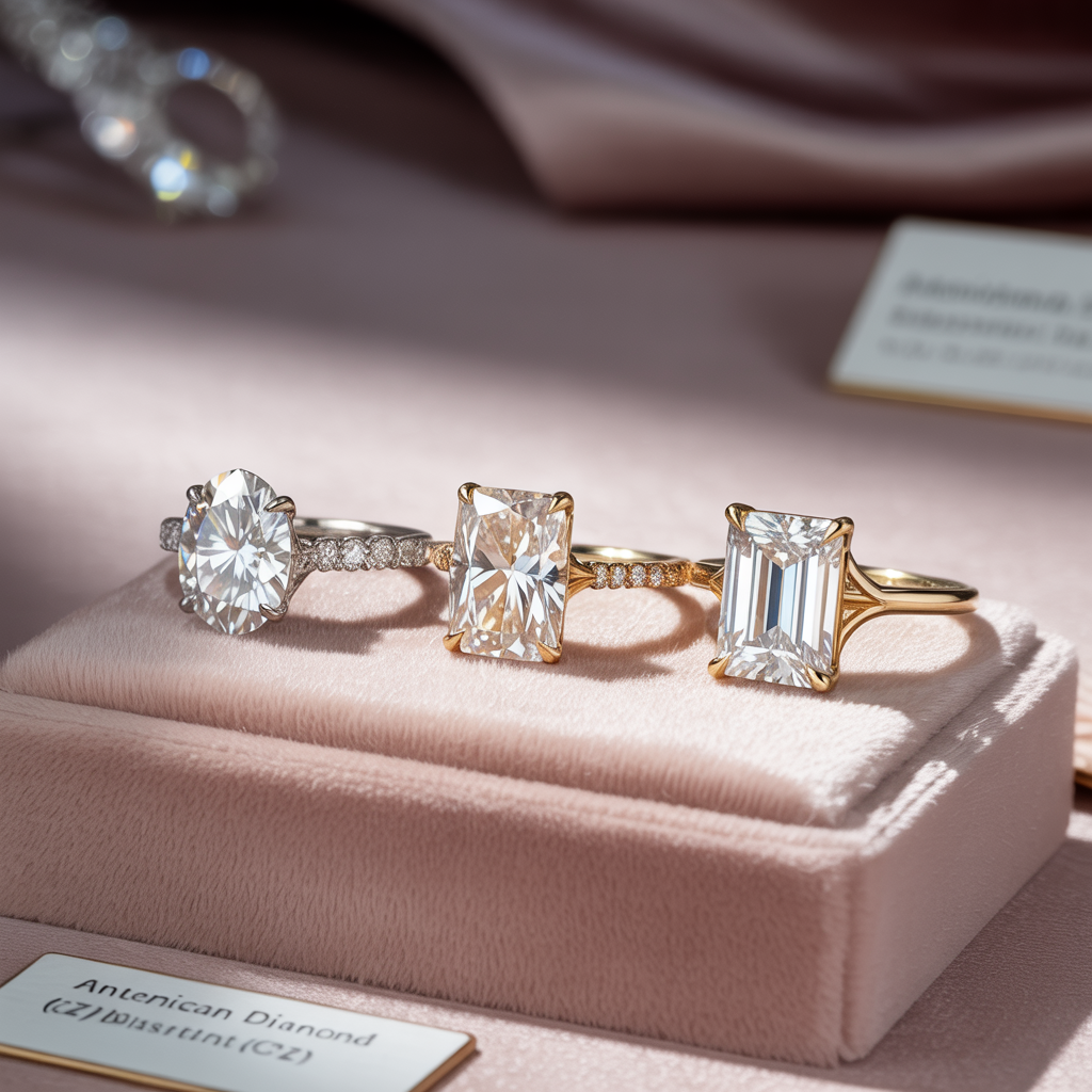 difference between natural diamond, mossanite and american diamond
